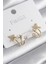 Pirinç Gold Renk Zirkon Taşlı Kelebek Model Kadın Küpe - TJ-BKP8519 1