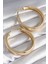 Pirinç Gold Renk Halka Model Kadın Küpe - TJ-BKP8486 1