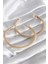 Pirinç Gold Renk Hasır Halka Model Zirkon Taş Detay Kadın Küpe - TJ-BKP8502 2
