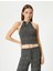 Boyundan Bağlamalı Crop Atlet Slim Fit 3