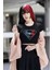 Spiderman Süperman Logo Baskılı Crop Top, Örümcek Adam Baskılı Crop Bluz 1