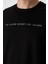 Siyah Pamuklu Kalın Yüzeyi Dokulu Oversize Fit Baskılı Erkek T-Shirt - 88371 2