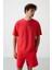 Fiesta Pamuklu Kalın Yüzeyi Dokulu Oversize Fit Baskılı Erkek T-Shirt - 88368 1