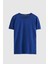 Slim Fit Kobalt Düz Örgü Rayon Örme T-Shirt 0EF069421003M 5