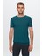 Slim Fit Zümrüt Yeşili Düz Örgü Rayon Örme T-Shirt 0EF069421003M 1