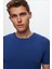 Slim Fit Kobalt Düz Örgü Rayon Örme T-Shirt 0EF069421003M 2