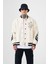 Erkek Snake Oversize Ekru Bomber Ceket 1