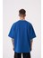 Erkek Basic Pamuklu Oversize Indigo Tişört 2