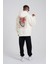 Erkek Heart Of Glass Baskılı Kapüşonlu Oversize Ekru Sweatshirt 4