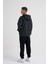 Erkek Basic Kapüşonlu Oversize Siyah Sweatshirt 4