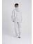 Erkek Naskışlı Kapüşonlu Oversize Gri Sweatshirt 5