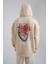 Erkek Heart Of Glass Baskılı Kapüşonlu Oversize Bej Sweatshirt 1