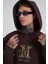 Erkek Naskışlı Kapüşonlu Oversize Kahverengi Sweatshirt 2
