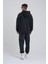Erkek Yıkamalı Barkod Baskılı Kapüşonlu Oversize Siyah Sweatshirt 3