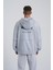 Erkek Yıkamalı No 7 Kapüşonlu Oversize Antrasit Sweatshirt 2