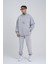 Erkek Yıkamalı No 7 Kapüşonlu Oversize Antrasit Sweatshirt 3