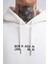 Erkek Born Again Baskılı Kapüşonlu Oversize Ekru Sweatshirt 2