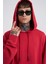 Erkek Basic Solid Kapüşonlu Oversize Kırmızı Sweatshirt 1