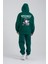 Erkek Connecting People Baskılı Kapüşonlu Petrol Yeşili Sweatshirt 4