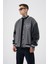 Erkek Hell Fire Club Oversize Bomber Ceket Antrasit 2