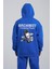 Erkek Connecting People Baskılı Kapüşonlu Saks Sweatshirt 1
