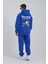 Erkek Connecting People Baskılı Kapüşonlu Saks Sweatshirt 4