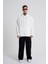 Erkek Kapüşonlu Oversize Ekru Sweatshirt 3