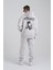 Erkek Connecting People Baskılı Kapüşonlu Açık Gri Sweatshirt 4