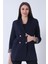 Lacivert Şal Yaka Leopar Astarlı Kruvaze Ceket 39711561.02 2