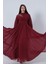 Bordo Şifon Vintage Tesettür Abiye 9705249.04 1