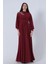 Bordo Şifon Vintage Tesettür Abiye 9705249.04 2