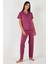 Desenli Regular Fit Gömlek Yaka Pijama Takımı Bayan Pijama Takımı 65750101 3