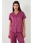Desenli Regular Fit Gömlek Yaka Pijama Takımı Bayan Pijama Takımı 65750101 4