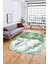 Dijital Baskılı Kaymaz Yıkanabilir Mermer Desenli Lazer Kesim Salon Halısı, Lazer-09-Yeşil, 3
