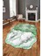 Dijital Baskılı Kaymaz Yıkanabilir Mermer Desenli Lazer Kesim Salon Halısı, Lazer-09-Yeşil, 4