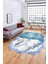 Dijital Baskılı Kaymaz Yıkanabilir Mermer Desenli Lazer Kesim Salon Halısı, Lazer-09-Mavi, 3