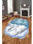 Dijital Baskılı Kaymaz Yıkanabilir Mermer Desenli Lazer Kesim Salon Halısı, Lazer-09-Mavi, 4