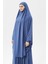Kadın Tesettür Medine Ipeği Çarşaf Takımı Peçeli Sufle ve Etek-Koyu Kot-L/XL 4