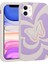 Apple iPhone 11 - Uyumlu Sıvılı Simli Kelebekli Tasarım Vodena Kapak-Lila 1
