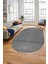 Baskılı Kaymaz Taban Yıkanabilir Sade Desen Oval Yolluk Mutfak Salon Halısı, O-Sade-18-Gri, 3