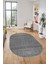 Baskılı Kaymaz Taban Yıkanabilir Sade Desen Oval Yolluk Mutfak Salon Halısı, O-Sade-18-Gri, 5