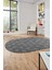 Sade Baklava Desen Motifli Kaymaz Taban Yıkanabilir Oval Yolluk Salon Halısı, O-Sade-28-Gri, 4