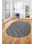 Sade Baklava Desen Motifli Kaymaz Taban Yıkanabilir Oval Yolluk Salon Halısı, O-Sade-28-Gri, 5