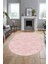 Baskılı Kaymaz Taban Yıkanabilir Sade Düz Renk Oval Yolluk Mutfak Salon Halısı, O-Sade-15-Pembe, 1