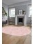 Baskılı Kaymaz Taban Yıkanabilir Sade Düz Renk Oval Yolluk Mutfak Salon Halısı, O-Sade-15-Pembe, 2