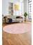 Baskılı Kaymaz Taban Yıkanabilir Sade Düz Renk Oval Yolluk Mutfak Salon Halısı, O-Sade-15-Pembe, 4