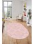 Baskılı Kaymaz Taban Yıkanabilir Sade Düz Renk Oval Yolluk Mutfak Salon Halısı, O-Sade-15-Pembe, 5