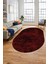 Baskılı Kaymaz Taban Yıkanabilir Sade Motifli Oval Yolluk Mutfak Salon Halısı, O-Sade-16-Bordo, 3