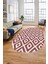 Sade Baklava Desen Motifli Kaymaz Taban Yıkanabilir Oval Yolluk Salon Halısı, O-Sade-27-Bordo, 1