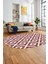 Sade Baklava Desen Motifli Kaymaz Taban Yıkanabilir Oval Yolluk Salon Halısı, O-Sade-27-Bordo, 2